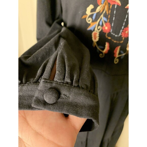 Eshakti Wayward Fancies Boho Maxi Embroidered Dress Size Large Pockets Whimsy - Picture 3 of 14